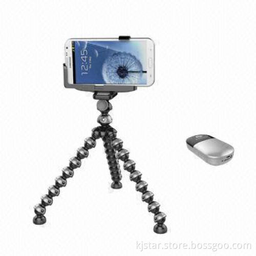 Mobile phone tripod with remote controller for self-shooting
